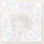 Cute Waterverf Bunny Glazen Onderzetter (Achterkant)