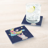 Cute Waterverf Bunny Glazen Onderzetter (Schuin)