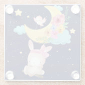 Cute Waterverf Bunny Glazen Onderzetter (Achterkant)