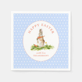 Cute waterverf Bunny Happy Paaspapier Napkin Servet