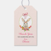 Cute waterverf Bunny jarig Gift Labels Cadeaulabel (Voorkant)