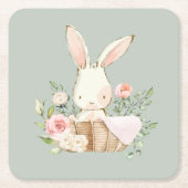 Cute Waterverf Bunny Kartonnen Onderzetters (Voorkant)