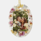 Cute Waterverf Bunny | Lentbloemen | Fotokanker Keramisch Ornament (Achterkant)