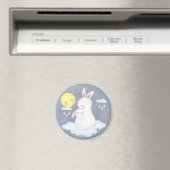 Cute Waterverf Bunny Magneet (Insitu (Vaatwasser))