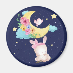 Cute Waterverf Bunny Magneet