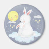 Cute Waterverf Bunny Magnet (Voorkant)