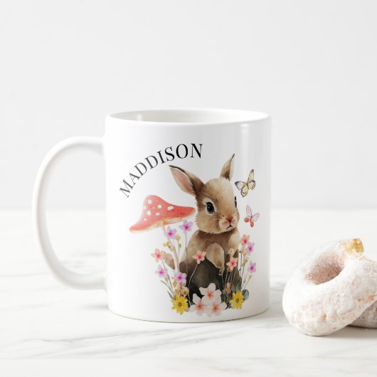 Cute Waterverf Bunny Mok (Met donut)