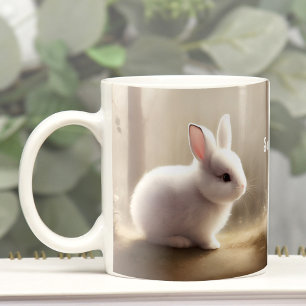 Cute Waterverf Bunny Persoonlijke koffie Mok