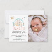 Cute Waterverf Bunny Photo Baby shower Bedankkaart (Voorkant)
