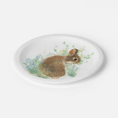 Cute Waterverf Bunny Rabbit Animal Art Papieren Bordje (Gekanteld)