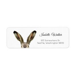 Cute Waterverf Bunny Rabbit Etiket