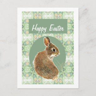 Cute Waterverf Bunny Rabbit Soft Pastel Color Feestdagenkaart