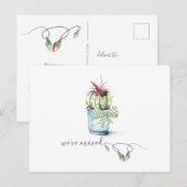 Cute Waterverf Cactus Moving Announcement Briefkaart (Voorkant / Achterkant)