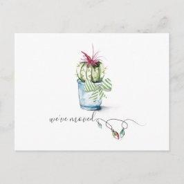 Cute Waterverf Cactus Moving Announcement Briefkaart