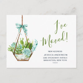 Cute Waterverf Cactus Moving Announcement Briefkaart
