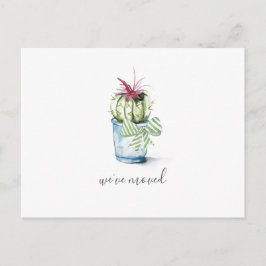 Cute Waterverf Cactus Moving Announcement Briefkaart