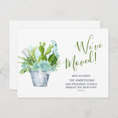 Cute Waterverf Cactus Moving Announcement Briefkaart (Voorkant / Achterkant)