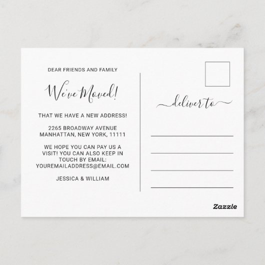 Cute Waterverf Cactus Moving Announcement Briefkaart (Achterkant)