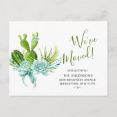 Cute Waterverf Cactus Moving Announcement Briefkaart (Voorkant)
