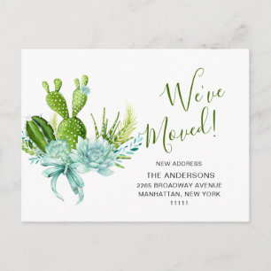 Cute Waterverf Cactus Moving Announcement Briefkaart