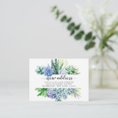 Cute Waterverf Cactus Moving Announcement Informatiekaartje (Staand voorkant)