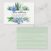 Cute Waterverf Cactus Moving Announcement Informatiekaartje (Voorkant / Achterkant)