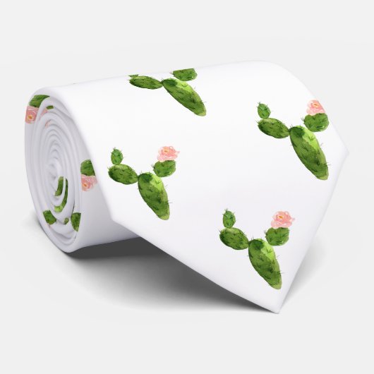 Cute Waterverf Cactus Stropdas (Opgerold)