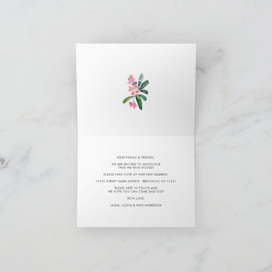 Cute Waterverf Cactus We hebben New Home Moving Aankondiging (Binnen)