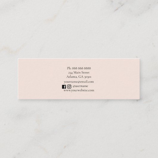 Cute  waterverf camera mini visitekaartje (Achterkant)