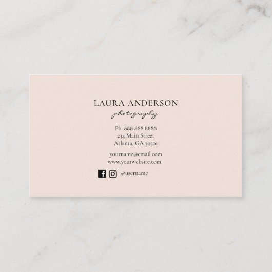 Cute  waterverf camera visitekaartje (Achterkant)