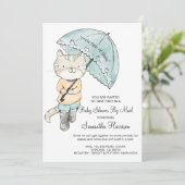 Cute Waterverf Cat Baby shower by Mail Kaart (Staand voorkant)