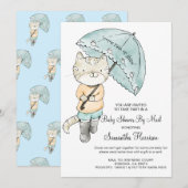 Cute Waterverf Cat Baby shower by Mail Kaart (Voorkant / Achterkant)