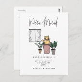 Cute Waterverf Cat Fun We hebben New Home Annou ve Briefkaart (Voorkant / Achterkant)