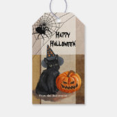 Cute Waterverf Cat Halloween Gift Label Cadeaulabel (Achterkant)