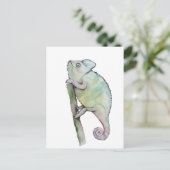 Cute waterverf chameleon briefkaart (Staand voorkant)
