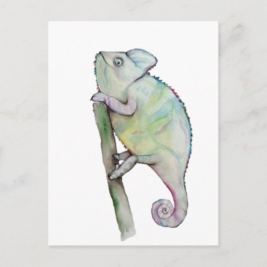Cute waterverf chameleon briefkaart (Voorkant)