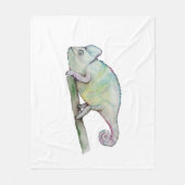 Cute waterverf chameleon fleece deken (Voorkant)