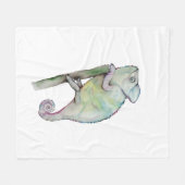 Cute waterverf chameleon fleece deken (Voorkant (Horizontaal))