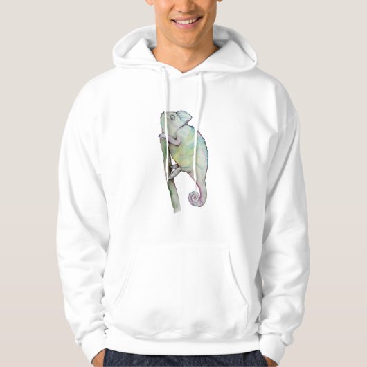 Cute waterverf chameleon hoodie (Voorkant)