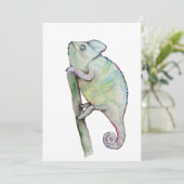 Cute waterverf chameleon kaart (Staand voorkant)