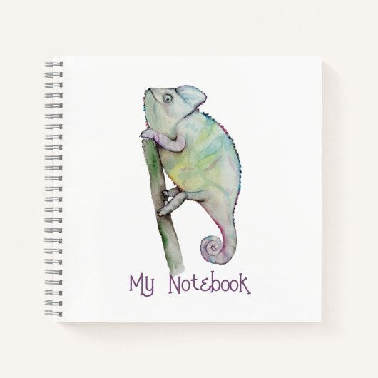 Cute waterverf chameleon notitieboek (Voorkant)