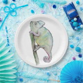 Cute waterverf chameleon papieren bordje (Feest)