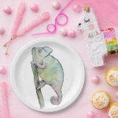 Cute waterverf chameleon papieren bordje (Feest)