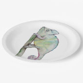 Cute waterverf chameleon papieren bordje (Gekanteld)