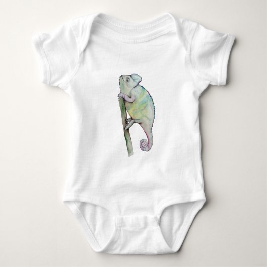 Cute waterverf chameleon romper (Voorkant)