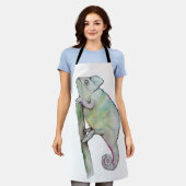 Cute waterverf chameleon schort (Gedragen)