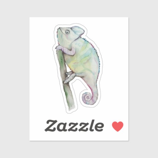 Cute waterverf chameleon sticker (Vel)