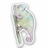 Cute waterverf chameleon sticker (Voorkant)