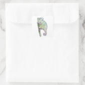 Cute waterverf chameleon vierkante sticker (Tas)