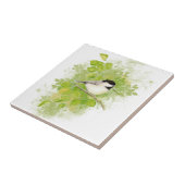Cute Waterverf Chickadee Bird in Poplar Tree Tegeltje (Zijkant)